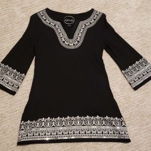 inc black and silver tunic
